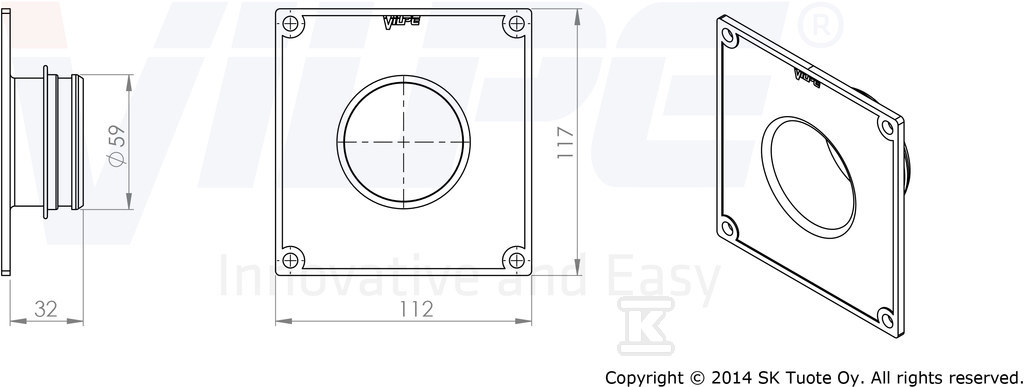 Mounting plate for 60 mm cables (for - 793352